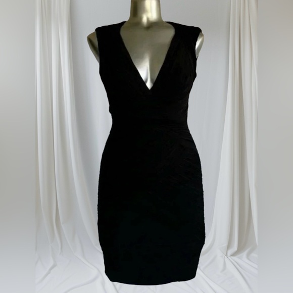 ✅BCBG Maxazaria  Rauched Black Dress - Picture 5 of 16